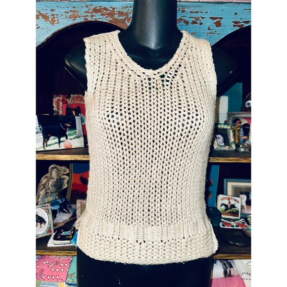 MALO THICK CHUNKY KNIT SOFTEST CASHMERE/SILK SLEEVELESS TOP 40 - Picture 5 of 13